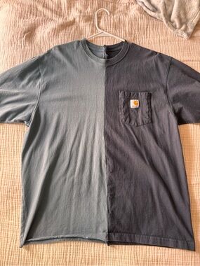 Carhartt Two-Tone Crewneck Pocket Tee in Slate Blue and Charcoal